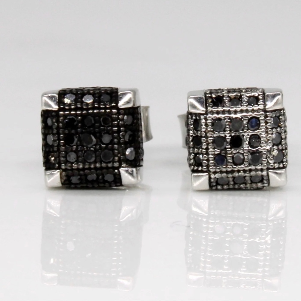 BLACK DIAMOND STUD EARRING 10K
